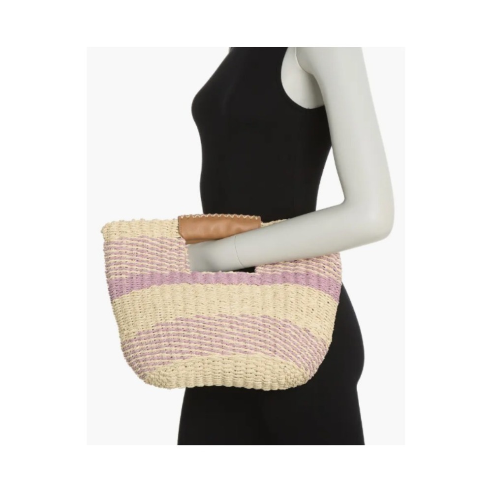BTB Los Angeles Ro Tote in Lilac Women's‎ Large Woven Handbag Shoulder Purse - Picture 8 of 8